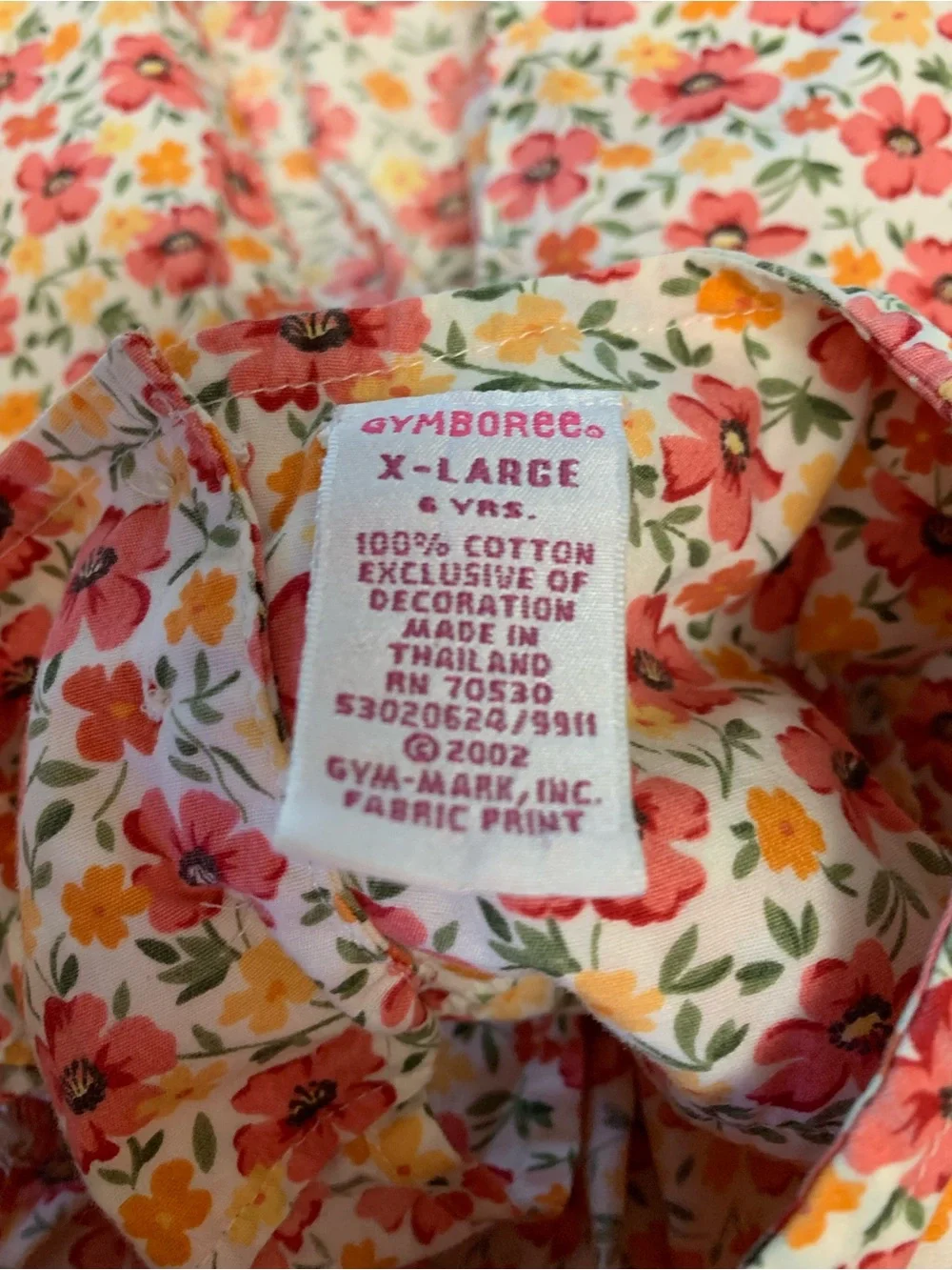 Gymboree Vintage Pink, Orange, & Yellow Floral Ruffle Tank Top
